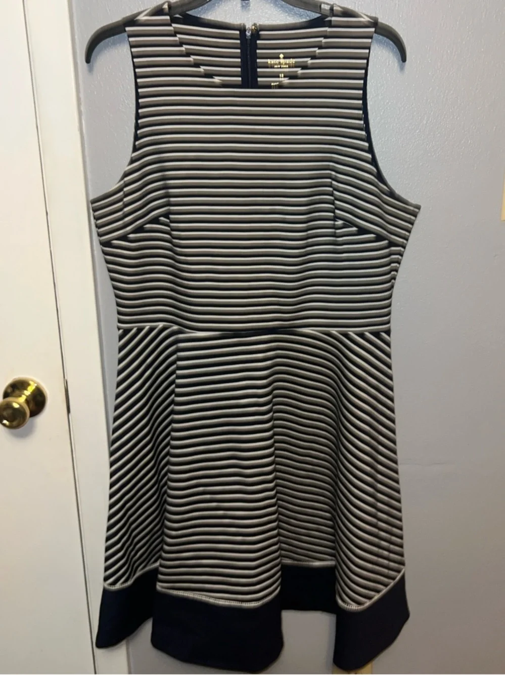 Kate Spade New York Navy Stripe Ponte Fit & Flare Dress